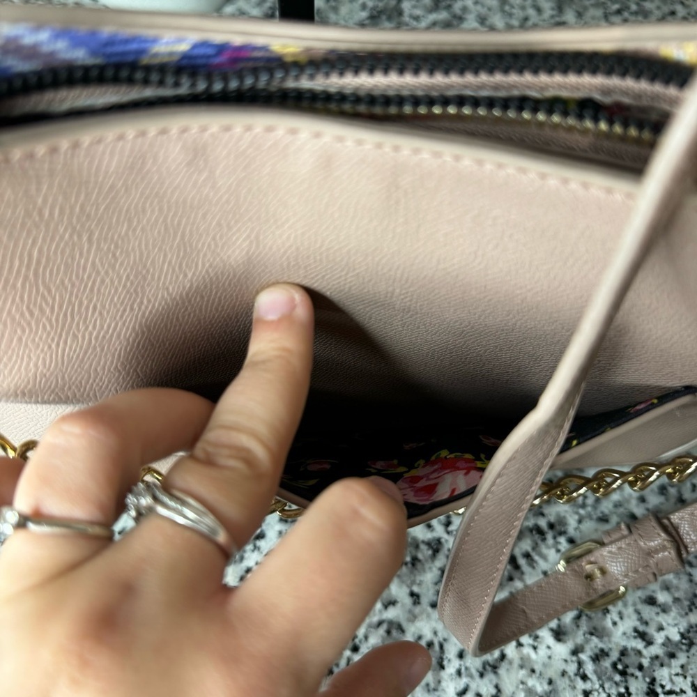 Betsey Johnson Light Pink Crossbody Bag with Gold Chain Accents - Picture 3 of 10